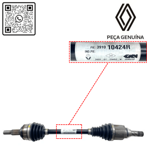 RN 10424R 391010424R SEMI EIXO ESQ. KANGOO ELETRICA 3